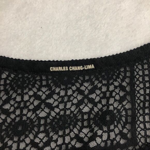 Charles Chang Lima Lace Fringe Embroidered Floral Long Sleeve - Picture 4 of 6